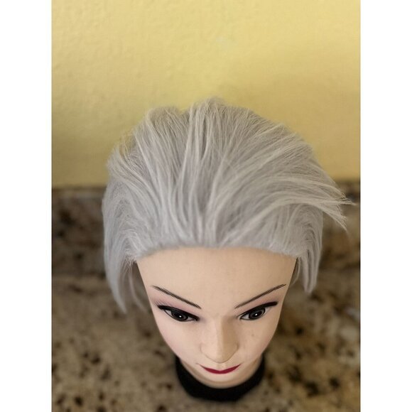 Halloween Cosplay Short Hair Wig white/gray Costume Fashion Anime New Layered - Picture 5 of 8